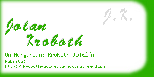 jolan kroboth business card